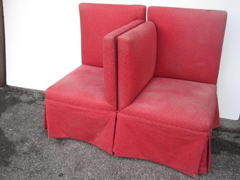 Pair of Rolling Gossip Chairs For Sale 2