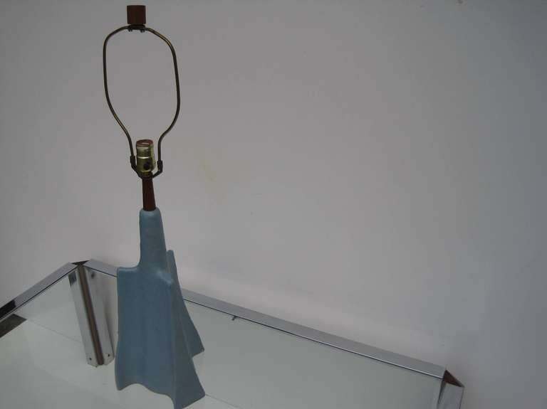 Mid-Century Modern Martz Blue Lamp For Sale