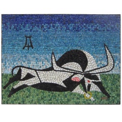 Taurus Tile Wall Decore, Signed