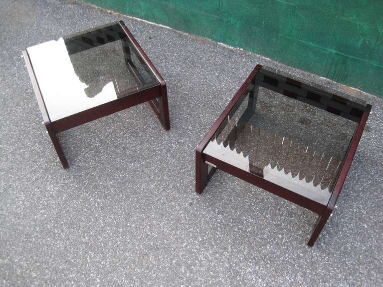 Pair of Percival Lafer signed end or cocktail tables.  This item is on sale at a clearance price.