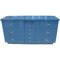 Beautiful Blue Serpentine Art Deco Dresser