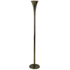 Stiffel Style Single Nickel Floor Lamp 7