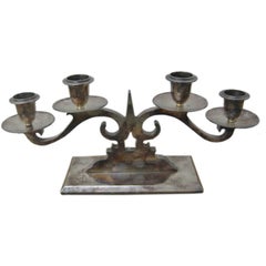 Vintage Antiqued Silver Candelabra