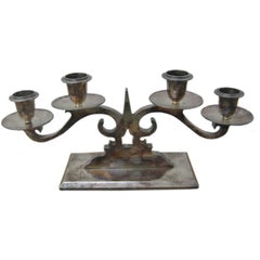 Antiqued Silver Candelabra