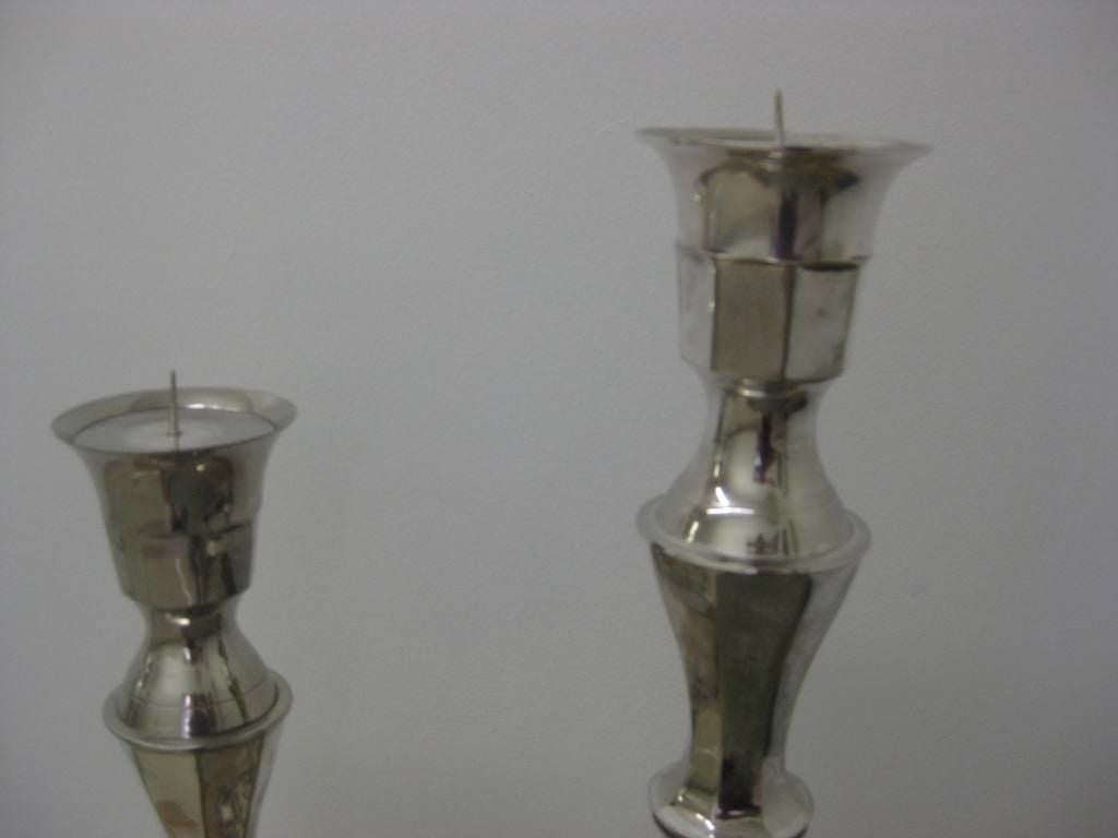 American Pair of Large Silver Candelabres For Sale