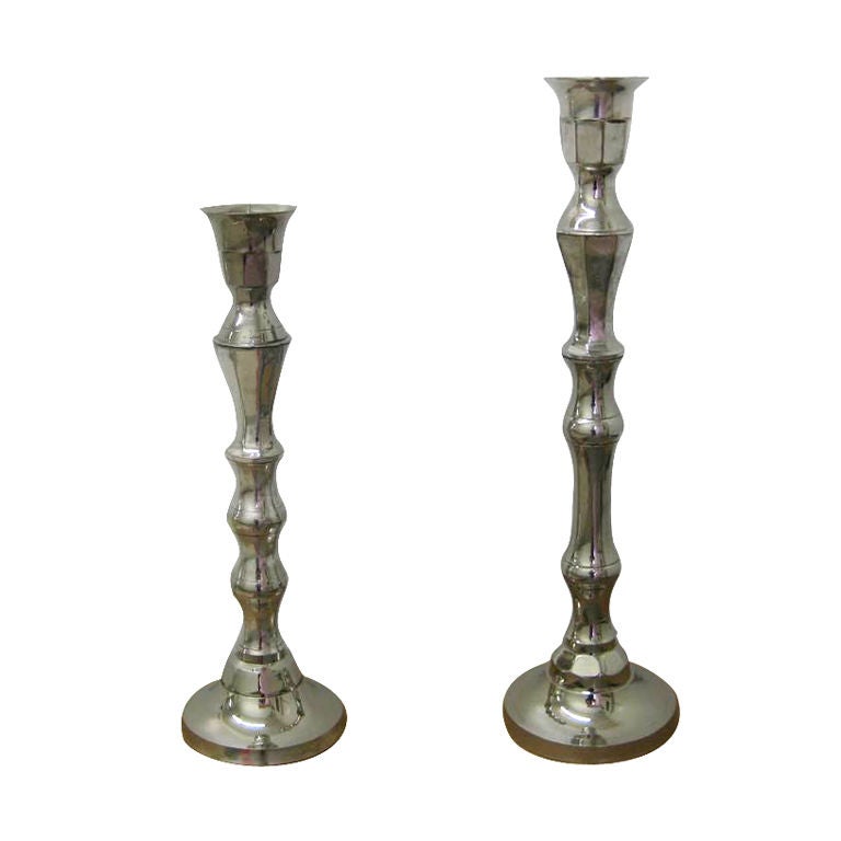 Pair of Large Silver Candelabres For Sale