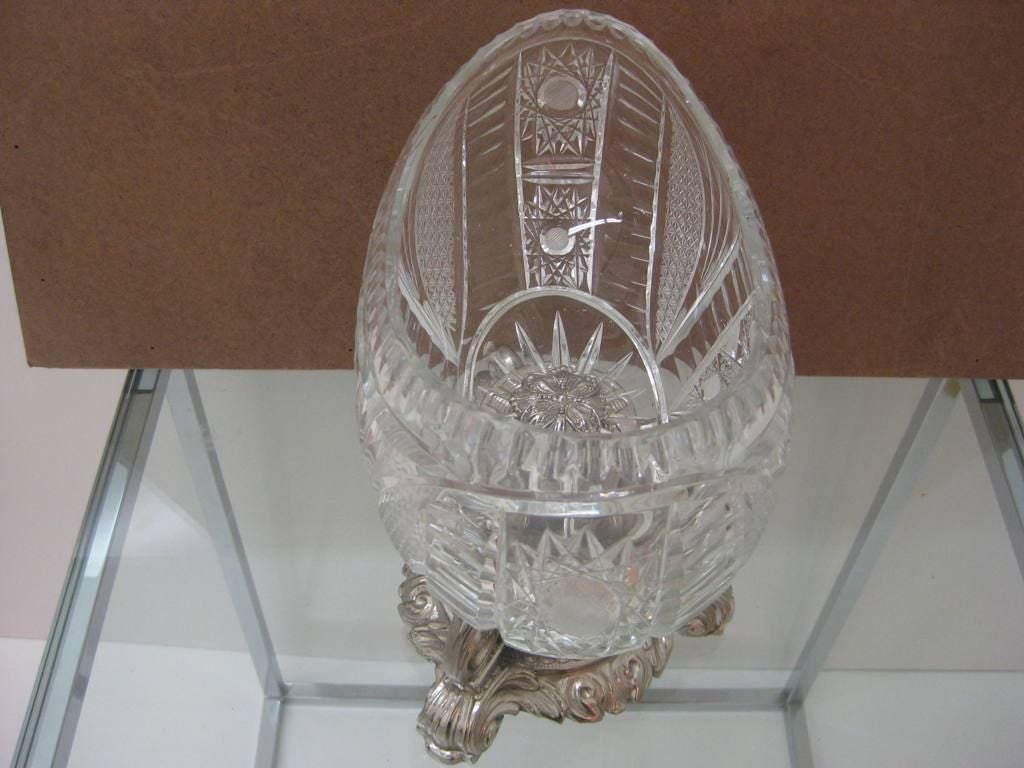 Hollywood Regency Pedestal Imperial Crystal Candy Bowl