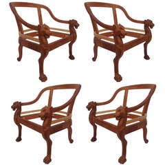Set of Four Neoclassical Chairs after Gibbings