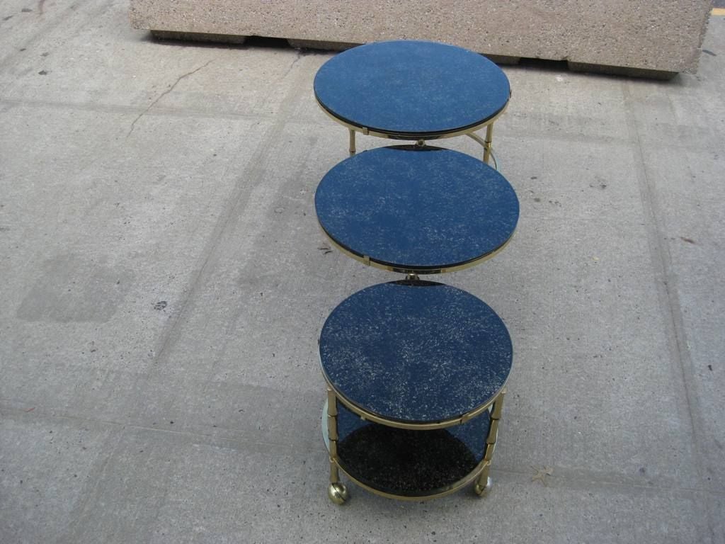 American Mastercraft Style Three-Tier Nesting Cocktail or Occasional Table