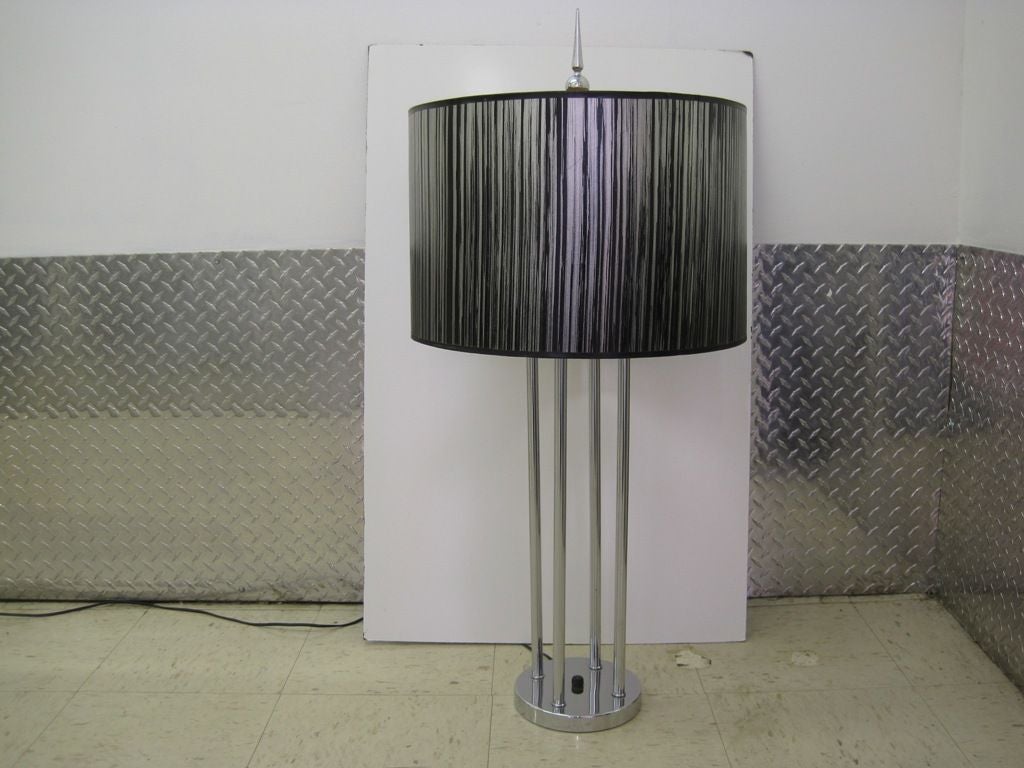 Tall Pair of Four Post Mid-Century Modern Table Lamps
