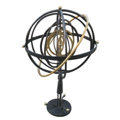 Multi Sphere Pedestal Kinetic Armillary Sculpture