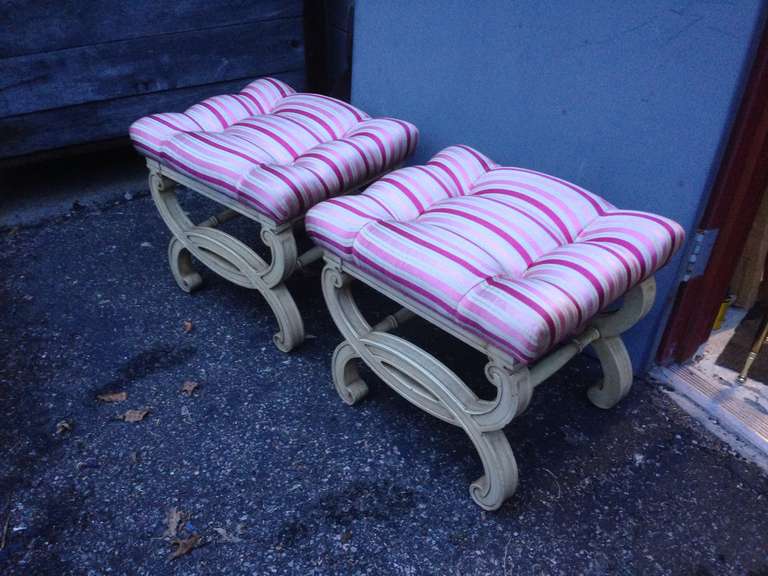 Mid-Century Modern Pair of Gorgeous X-Benches