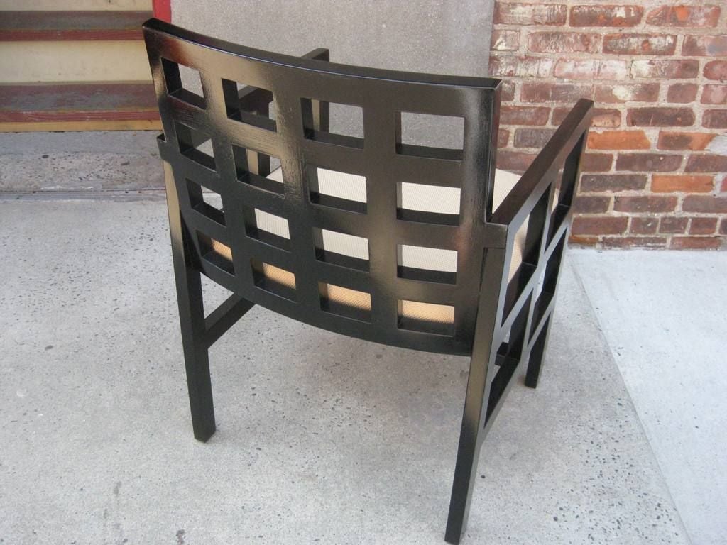 Curved Back Set of Six Ebonized Chairs In Good Condition In Bronx, NY
