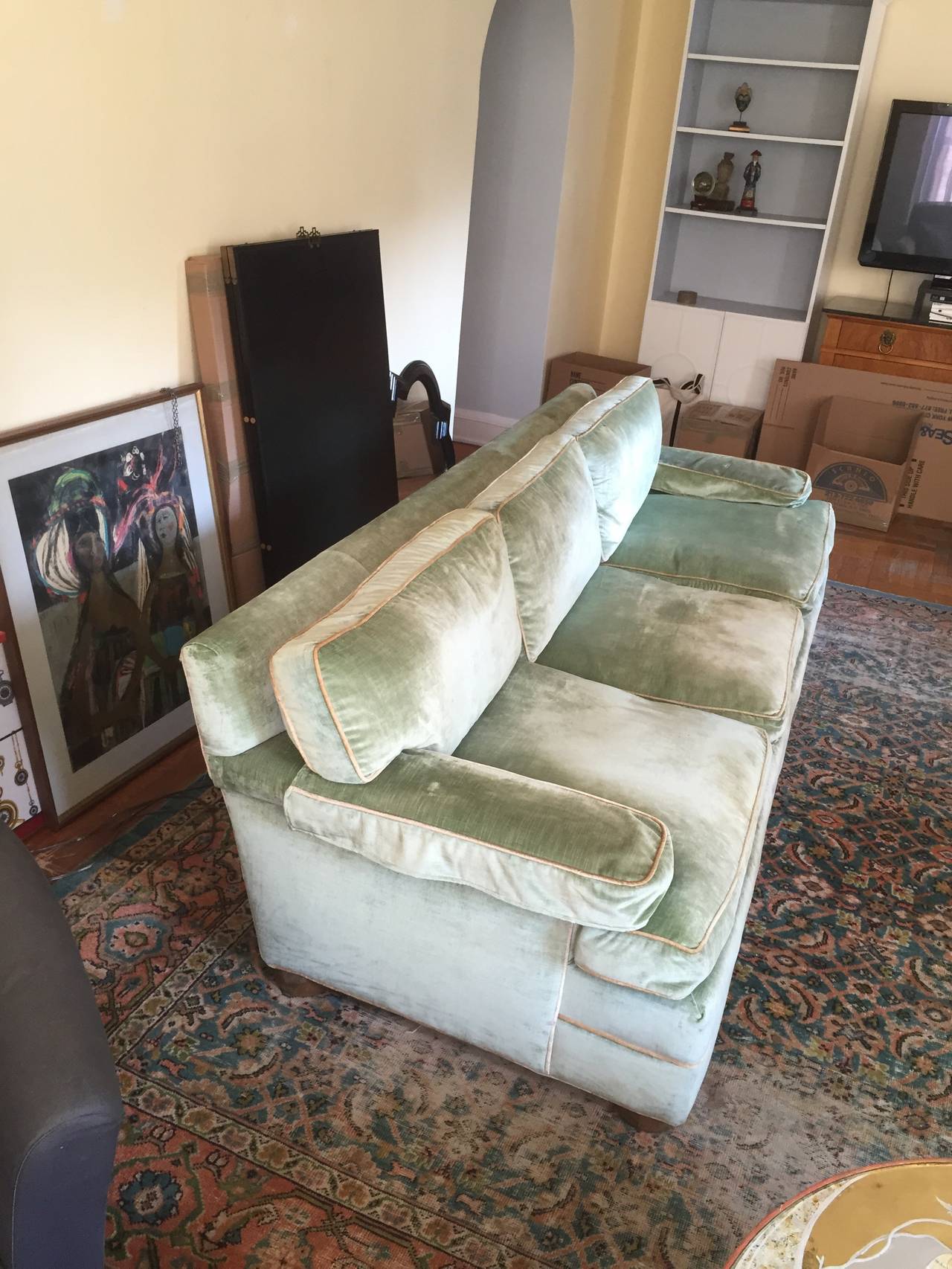 Very large possibly custom made sofa by Harvey Probber, although this item does not have a tag, we acquired this couch from whom Probber Family was friends with.