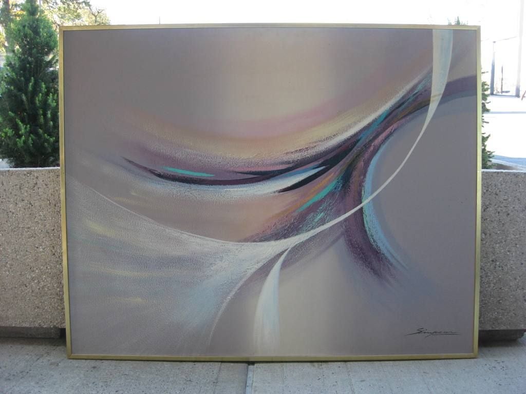Signed large abstract painting.