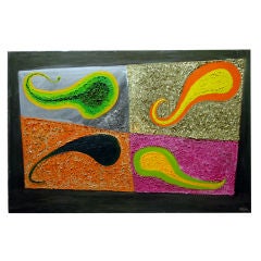 Signed Abstract Impressionist Oil Painting 2