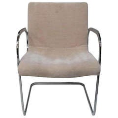 Nickel Armchair after Milo Baughman 1