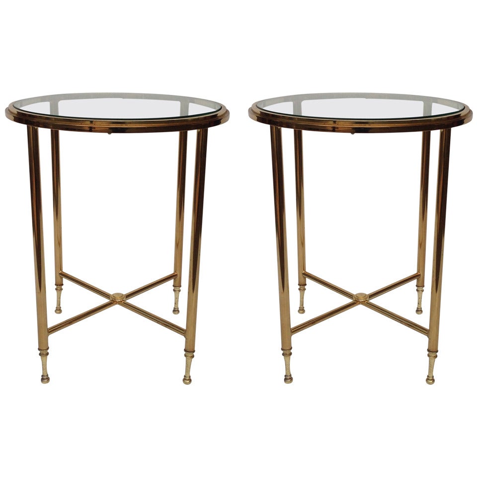 Pair of Signed Round End Tables