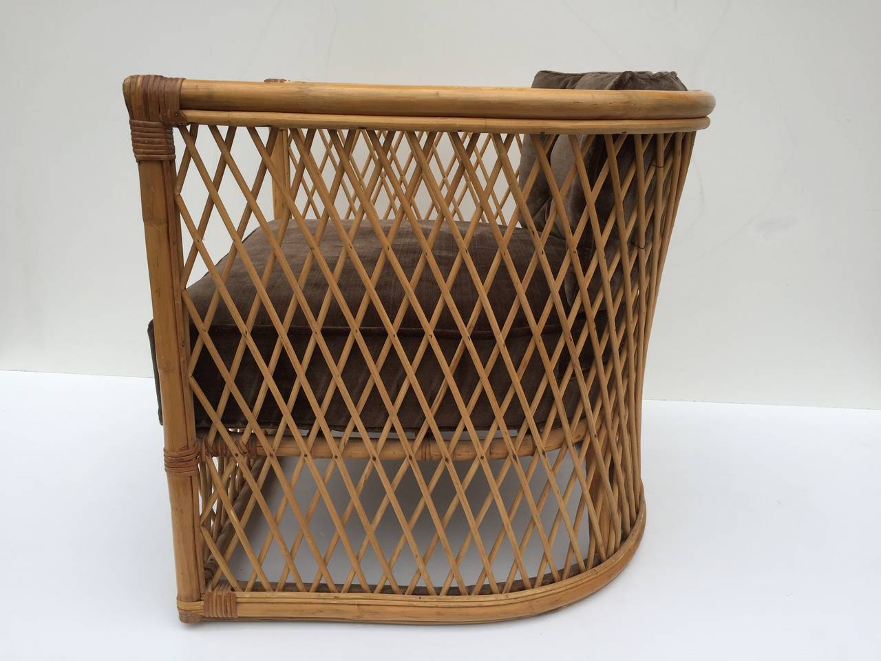 American Pair of Rattan Chairs after Jean Royere