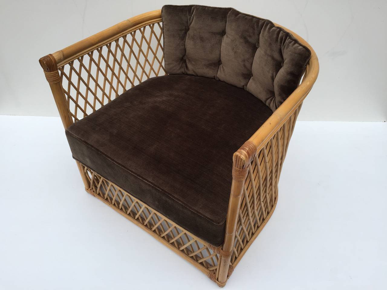 Mid-20th Century Pair of Rattan Chairs after Jean Royere