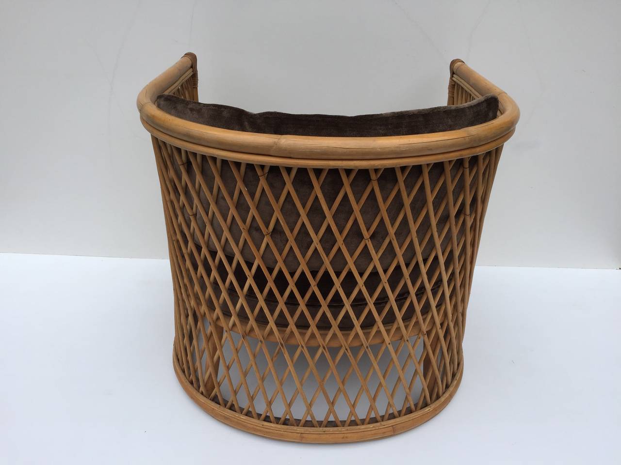 Wicker Pair of Rattan Chairs after Jean Royere