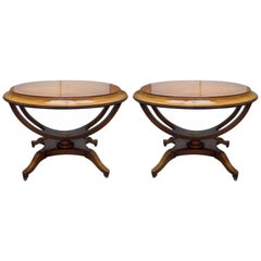 Pair of Exceptional Oval End Tables