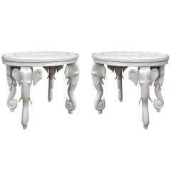 Pair of Elephant Side End Tables