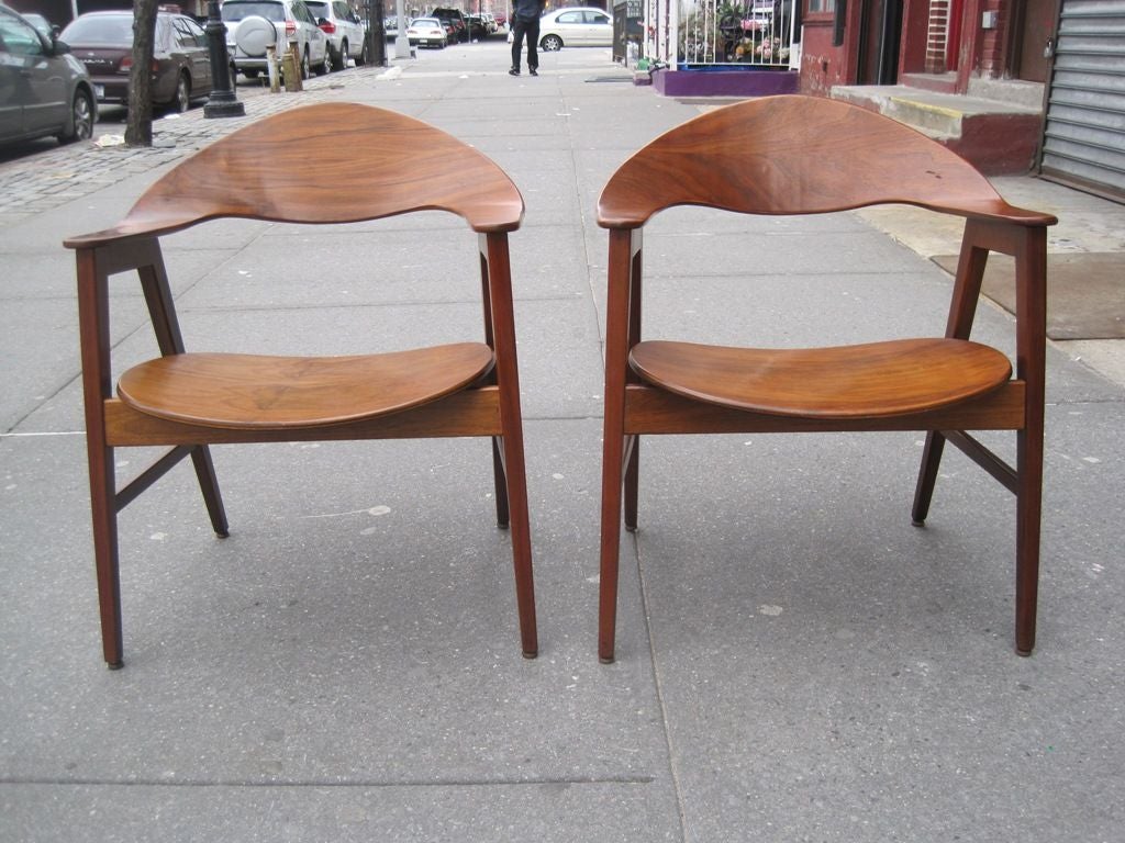 Exceptional Pair of Bent Wood Arm Chairs at 1stDibs