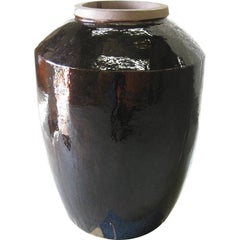 Vintage Giant Signed Monumental Chinese Glazed Vase
