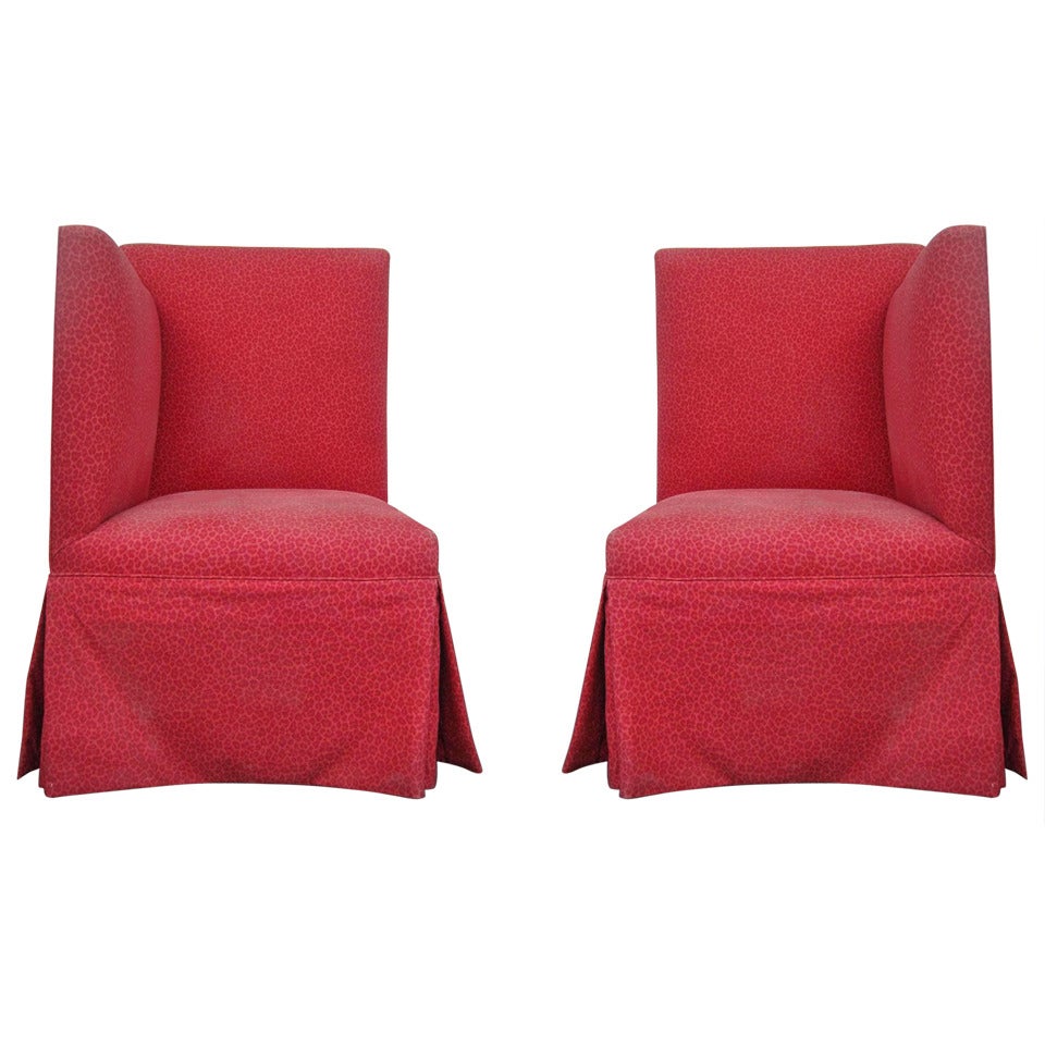 Pair of Rolling Gossip Chairs For Sale