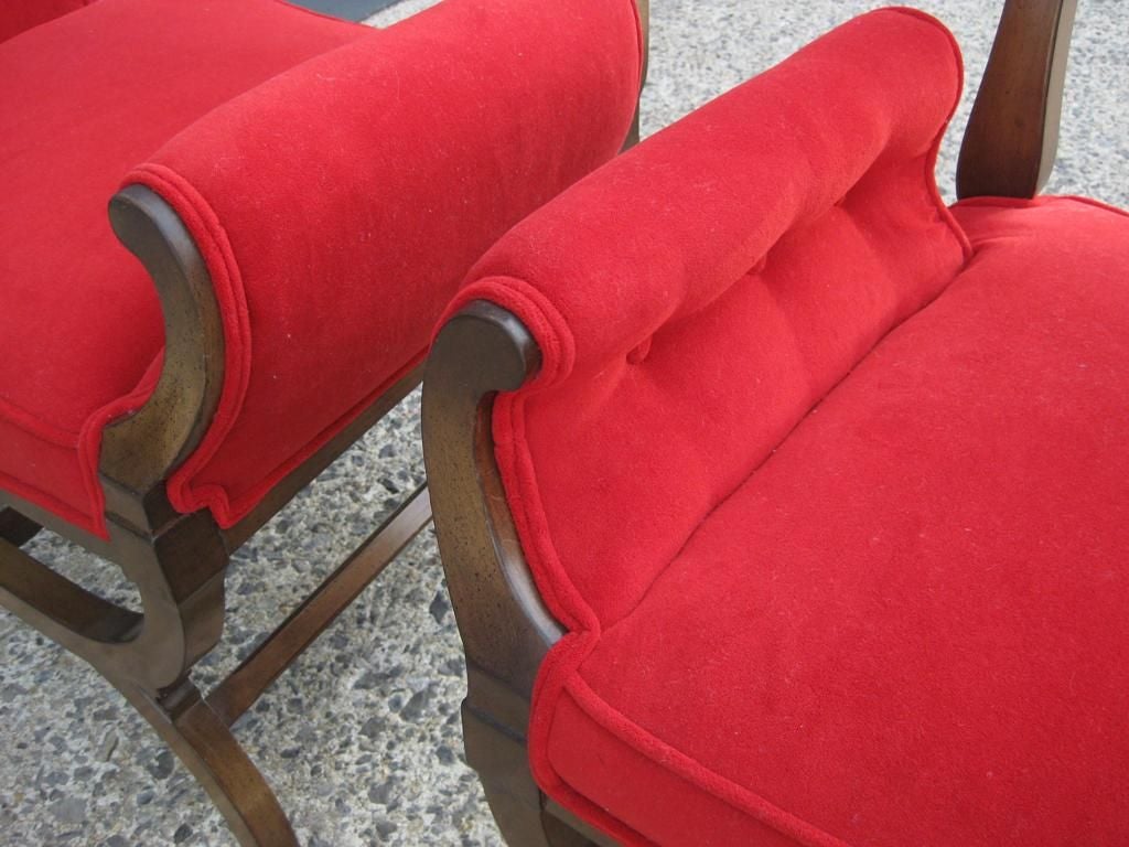 Pair of Red Bergères In Good Condition For Sale In Bronx, NY