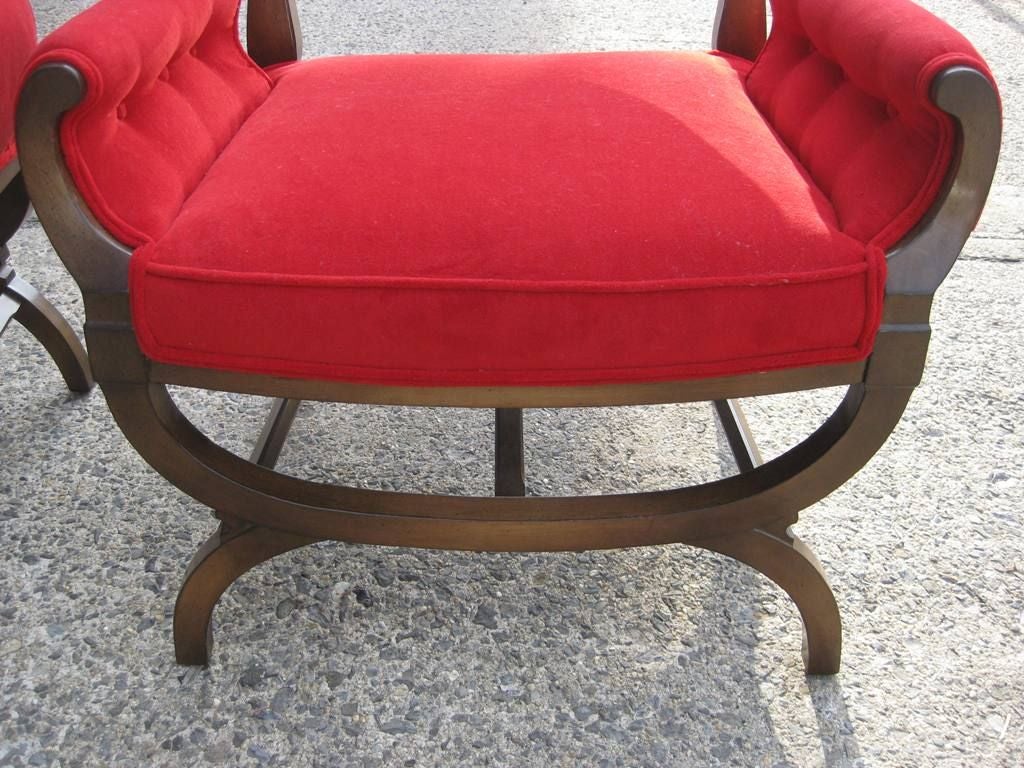 20th Century Pair of Red Bergères For Sale