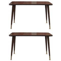 Pair of Narrow End Tables with Removable Legs