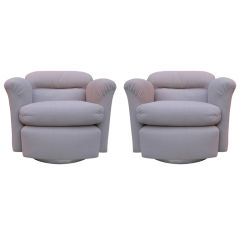 Petit Pair of Swivel Barrel Chairs 4