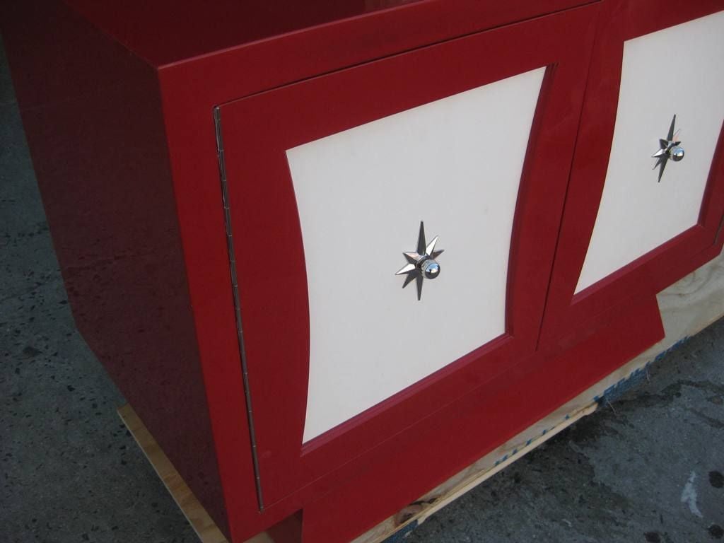 Most Beautiful Red Commode Dresser after Grosfeld House In Good Condition For Sale In Bronx, NY