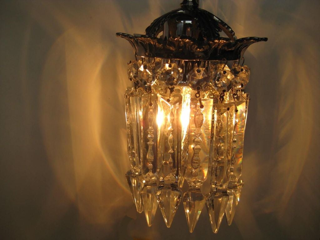 Pair of Hollywood Crystal Sconces In Excellent Condition For Sale In Bronx, NY