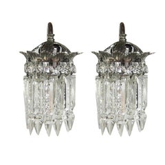 Pair of Hollywood Crystal Sconces