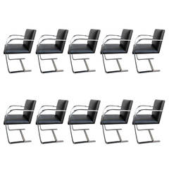 Set of Ten Brno Mid-Century Mies van der Rohe Arm Chairs 10