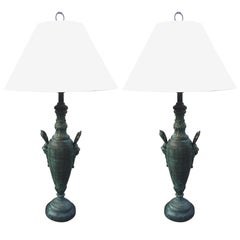 Pair of Classical Bronze Lamps