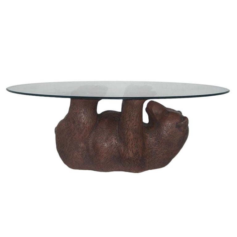 Bear Cub Cocktail Table Oval, Round, Square or Rectangle Top For Sale