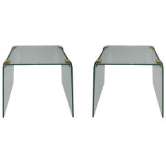 Small Pair of Water Fall  End Tables