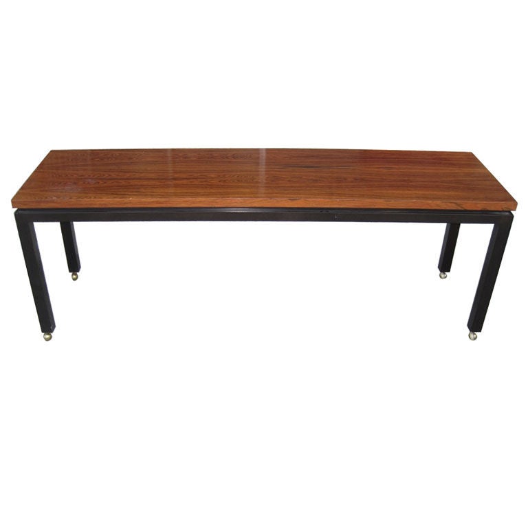 Harvey Probber Attributed Rolling Bench, Sofa Table For Sale at 1stDibs