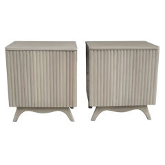 Whitewashed Fluted Bedside Tables