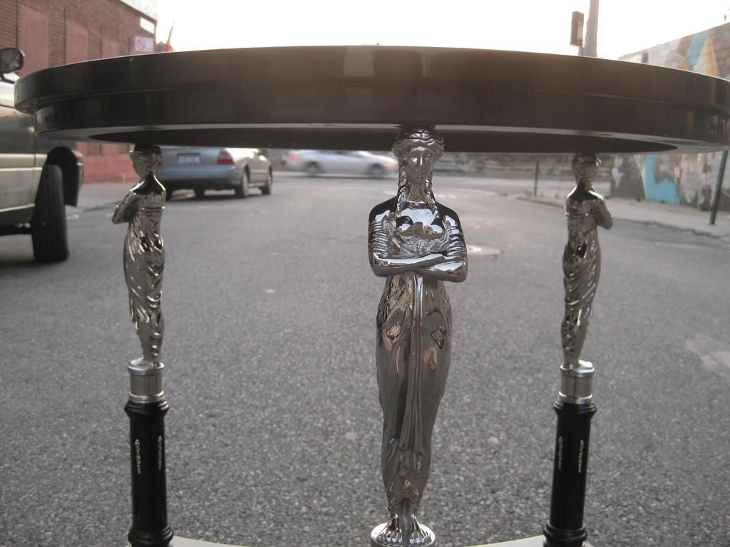 American Black Neoclassical Center Table For Sale