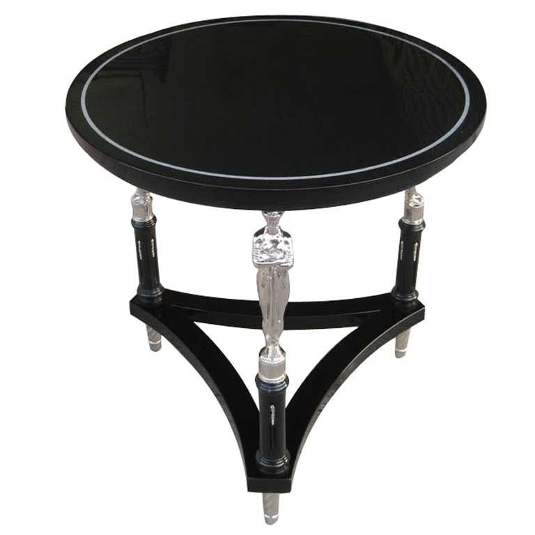 Black Neoclassical Center Table For Sale