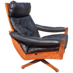 Leather Reclining Swivel Chair