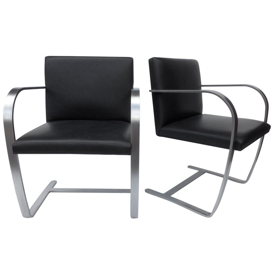 Pair of Armchairs by Mies van der Rohe for Knoll, 1980s For Sale