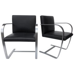 Pair of Armchairs by Mies van der Rohe for Knoll, 1980s