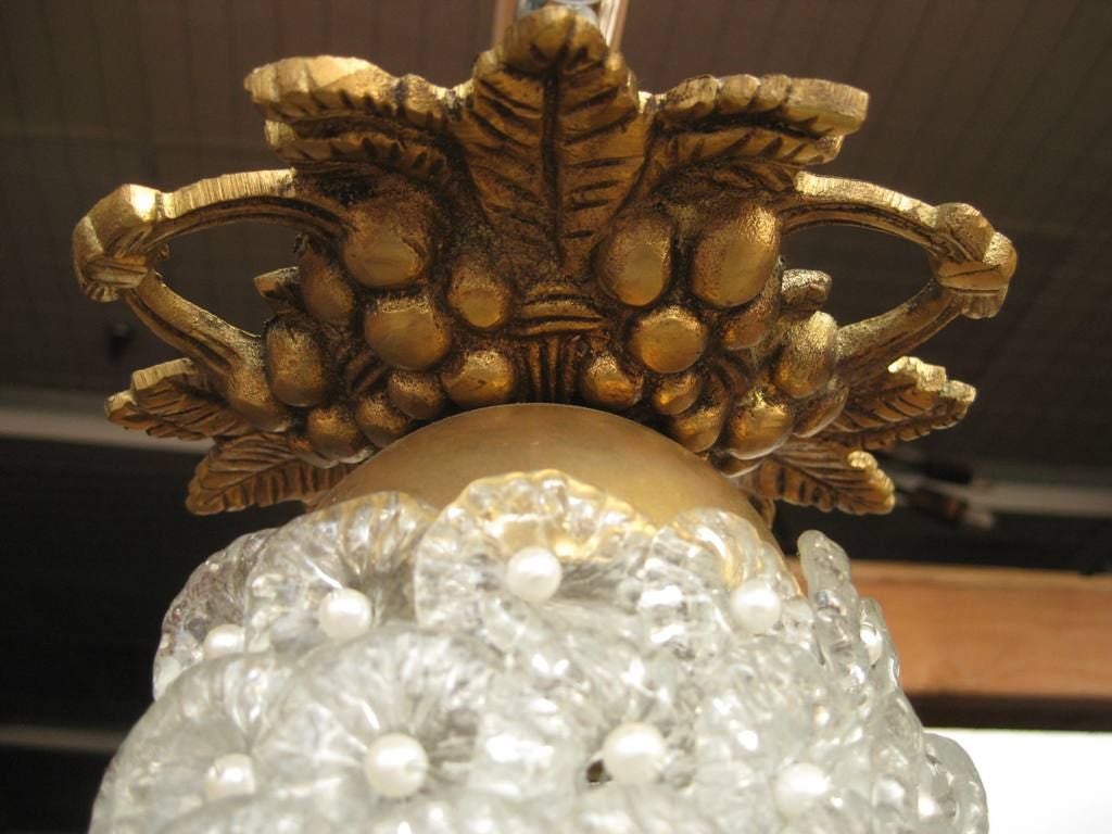 American Tear Drop Floret Chandelier For Sale