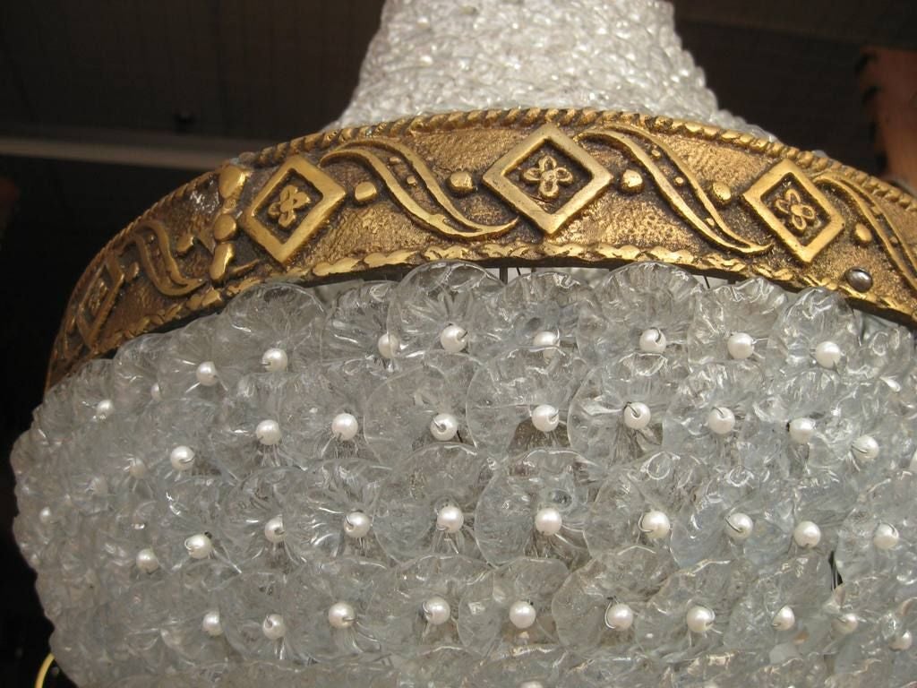 20th Century Tear Drop Floret Chandelier For Sale